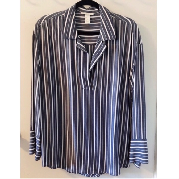 H&M | Striped Oversized Blouse - Picture 1 of 4